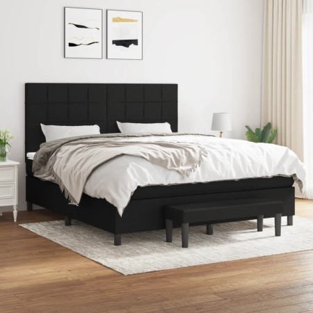 Cama box spring con colchón tela negro 180x200 cm de vidaXL, Camas y somieres - Ref: Foro24-3136615, Precio: 660,51 €, Descue...