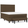 Cama box spring con colchón tela marrón oscuro 140x200 cm de vidaXL, Camas y somieres - Ref: Foro24-3136680, Precio: 549,34 €...