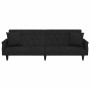 Sofá cama con reposabrazos terciopelo negro en Sofás | Comprar online en Foru.es