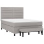 Cama box spring con colchón tela gris claro 140x200 cm de vidaXL, Camas y somieres - Ref: Foro24-3136677, Precio: 524,79 €, D...