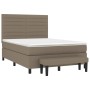 Cama box spring con colchón tela gris taupe 140x200 cm de vidaXL, Camas y somieres - Ref: Foro24-3136681, Precio: 583,49 €, D...
