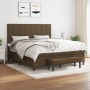 Cama box spring con colchón tela marrón oscuro 180x200 cm de vidaXL, Camas y somieres - Ref: Foro24-3136616, Precio: 655,25 €...