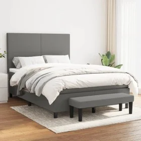 Cama box spring con colchón tela gris oscuro 140x190 cm de vidaXL, Camas y somieres - Ref: Foro24-3136430, Precio: 598,14 €, ...