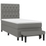 Cama box spring con colchón tela gris oscuro 80x200 cm de vidaXL, Camas y somieres - Ref: Foro24-3136790, Precio: 365,66 €, D...