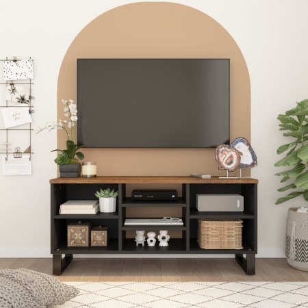 Mueble de TV madera mango y madera contrachapada 100x33x46 cm en Muebles TV | Comprar online en Foru.es