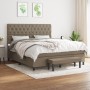 Cama box spring con colchón tela gris taupe 160x200 cm de vidaXL, Camas y somieres - Ref: Foro24-3136849, Precio: 674,95 €, D...