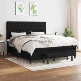 Cama box spring con colchón tela negro 160x200 cm de vidaXL, Camas y somieres - Ref: Foro24-3136847, Precio: 649,32 €, Descue...