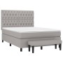 Cama box spring con colchón tela gris claro 140x200 cm de vidaXL, Camas y somieres - Ref: Foro24-3136837, Precio: 521,79 €, D...