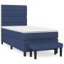 Cama box spring con colchón tela azul 100x200 cm de vidaXL, Camas y somieres - Ref: Foro24-3136819, Precio: 423,02 €, Descuen...
