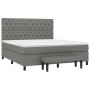 Cama box spring con colchón tela gris oscuro 160x200 cm de vidaXL, Camas y somieres - Ref: Foro24-3136846, Precio: 635,89 €, ...