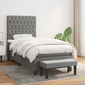 Boxspringbett mit dunkelgrauer Stoffmatratze 100x200 cm von vidaXL, Betten und Lattenroste - Ref: Foro24-3136814, Preis: 384,...