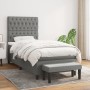 Cama box spring con colchón tela gris oscuro 100x200 cm de vidaXL, Camas y somieres - Ref: Foro24-3136814, Precio: 391,96 €, ...