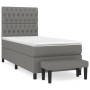Cama box spring con colchón tela gris oscuro 100x200 cm de vidaXL, Camas y somieres - Ref: Foro24-3136814, Precio: 391,96 €, ...