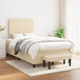 Cama box spring con colchón tela color crema 120x200 cm de vidaXL, Camas y somieres - Ref: Foro24-3136426, Precio: 453,67 €, ...