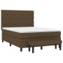 Cama box spring con colchón tela marrón oscuro 140x190 cm de vidaXL, Camas y somieres - Ref: Foro24-3136832, Precio: 568,60 €...