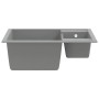 Fregadero de cocina doble seno con rebosadero granito gris de vidaXL, Fregaderos - Ref: Foro24-147086, Precio: 128,07 €, Desc...