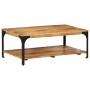 Mesa de centro con 2 alturas acero y madera mango 100x55x38 cm en Mesas de centro | Comprar online en Foru.es