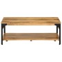 Mesa de centro con 2 alturas acero y madera mango 100x55x38 cm en Mesas de centro | Comprar online en Foru.es