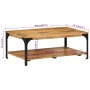 Mesa de centro con 2 alturas acero y madera mango 100x55x38 cm en Mesas de centro | Comprar online en Foru.es