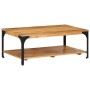 Mesa de centro con 2 alturas acero y madera mango 100x55x38 cm en Mesas de centro | Comprar online en Foru.es