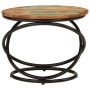 Mesa de centro madera maciza reciclada y acero Ø50x40 cm en Mesas de centro | Comprar online en Foru.es