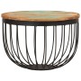 Mesa de centro madera maciza reciclada y acero Ø50x35 cm en Mesas de centro | Comprar online en Foru.es