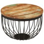 Mesa de centro madera maciza reciclada y acero Ø50x35 cm en Mesas de centro | Comprar online en Foru.es
