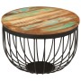Mesa de centro madera maciza reciclada y acero Ø50x35 cm en Mesas de centro | Comprar online en Foru.es