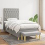 Cama box spring con colchón tela gris claro 90x200 cm de vidaXL, Camas y somieres - Ref: Foro24-3137365, Precio: 367,95 €, De...
