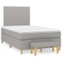 Cama box spring con colchón tela gris claro 120x200 cm de vidaXL, Camas y somieres - Ref: Foro24-3136981, Precio: 440,34 €, D...