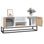 Mueble de TV hierro y madera contrachapada blanco 105x30x45 cm en Muebles TV | Comprar online en Foru.es