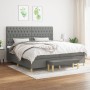 Cama box spring con colchón tela gris oscuro 200x200 cm de vidaXL, Camas y somieres - Ref: Foro24-3137422, Precio: 735,81 €, ...