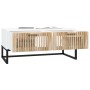 Mesa de centro hierro y madera contrachapada blanco 80x40x35 cm en Mesas de centro | Comprar online en Foru.es
