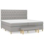 Cama box spring con colchón tela gris claro 200x200 cm de vidaXL, Camas y somieres - Ref: Foro24-3137421, Precio: 723,71 €, D...