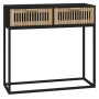 Mesa consola hierro y madera contrachapada negro 80x30x75 cm en Mesas auxiliares | Comprar online en Foru.es