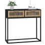 Mesa consola hierro y madera contrachapada negro 80x30x75 cm en Mesas auxiliares | Comprar online en Foru.es
