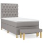 Cama box spring con colchón tela gris claro 80x200 cm de vidaXL, Camas y somieres - Ref: Foro24-3137349, Precio: 355,24 €, De...
