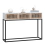 Mesa consola hierro y madera contrachapada blanco 105x30x75 cm en Mesas auxiliares | Comprar online en Foru.es