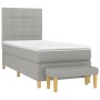 Cama box spring con colchón tela gris claro 90x200 cm de vidaXL, Camas y somieres - Ref: Foro24-3137125, Precio: 363,96 €, De...