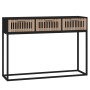 Mesa consola hierro y madera contrachapada negro 105x30x75 cm en Mesas auxiliares | Comprar online en Foru.es