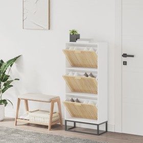 Mueble zapatero madera contrachapada blanco 52x25x120 cm en Zapateros y organizadores de calzado | Comprar online en Foru.es