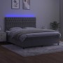Cama box spring colchón y LED terciopelo gris claro 160x200 cm de vidaXL, Camas y somieres - Ref: Foro24-3136311, Precio: 564...