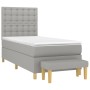 Cama box spring con colchón tela gris claro 90x200 cm de vidaXL, Camas y somieres - Ref: Foro24-3137445, Precio: 367,30 €, De...