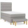 Cama box spring con colchón tela gris claro 100x200 cm de vidaXL, Camas y somieres - Ref: Foro24-3137373, Precio: 369,45 €, D...