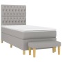 Cama box spring con colchón tela gris claro 100x200 cm de vidaXL, Camas y somieres - Ref: Foro24-3137373, Precio: 369,45 €, D...