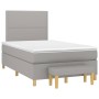 Cama box spring con colchón tela gris claro 120x200 cm de vidaXL, Camas y somieres - Ref: Foro24-3137061, Precio: 427,67 €, D...