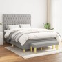 Cama box spring con colchón tela gris claro 140x200 cm de vidaXL, Camas y somieres - Ref: Foro24-3137397, Precio: 534,09 €, D...