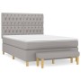 Cama box spring con colchón tela gris claro 140x200 cm de vidaXL, Camas y somieres - Ref: Foro24-3137397, Precio: 534,09 €, D...