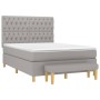Cama box spring con colchón tela gris claro 140x200 cm de vidaXL, Camas y somieres - Ref: Foro24-3137397, Precio: 534,09 €, D...
