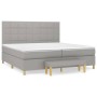 Cama box spring con colchón tela gris claro 200x200 cm de vidaXL, Camas y somieres - Ref: Foro24-3137181, Precio: 731,08 €, D...